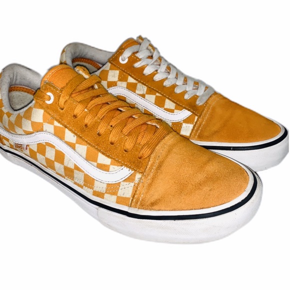 orange checkered vans